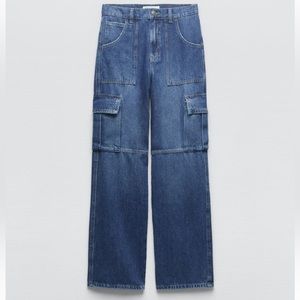 Zara denim cargo jeans